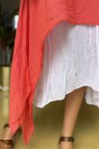 Pure Linen Jensen Two Piece Split Side Dress Small Watermelon